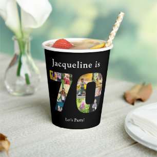 70th Birthday Design Your own Photo Collage Paper Cups