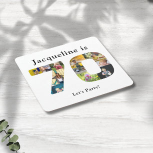 70th Birthday Design Your own Photo Collage Square Paper Coaster