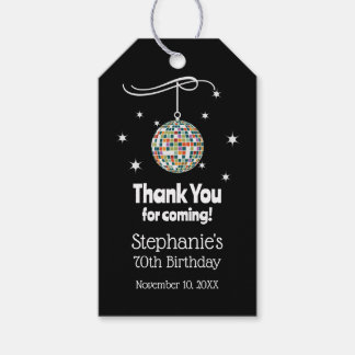 70th Birthday Disco Ball Groovy Retro Party Gift Tags