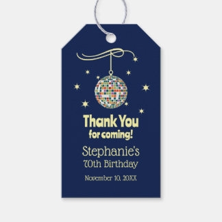 70th Birthday Disco Party Gift Tags