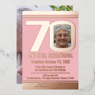 70th birthday dusty pink and rose gold