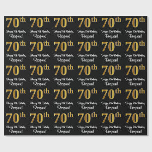 70th Birthday: Elegant Luxurious Faux Gold Look # Wrapping Paper