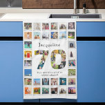 70th Birthday Family Photo Template Tea Towel<br><div class="desc">Make that birthday gift a very special memories keepsake with this wonderful photo collage kitchen towel. Add your favourite images to create a heartfelt and touching present.</div>