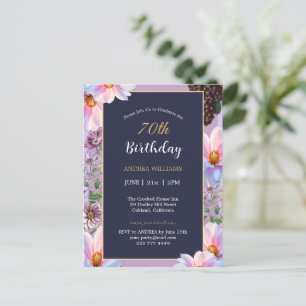 70th Birthday Festive Spring Flower Postcard