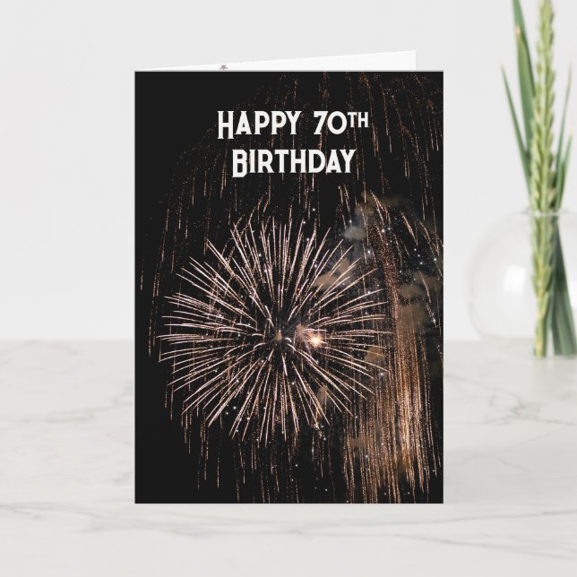 70th Birthday Fireworks  Card (Front)