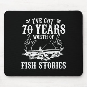 70th Birthday Fisherman T Shirt Funny B Fishing Gi Mouse Mat