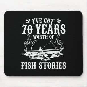 70th Birthday Fisherman T Shirt Funny B Fishing Gi Mouse Mat