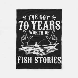 70th Birthday Fisherman T Shirt Funny Byss Fishing Fleece Blanket