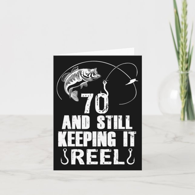 70th Birthday Fishing 70 Years Old Fisherman Gift  Card (Front)