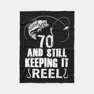 70th Birthday Fishing 70 Years Old Fisherman Gift Fleece Blanket