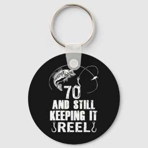 70th Birthday Fishing 70 Years Old Fisherman Gift  Key Ring