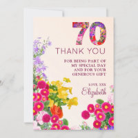 70th birthday floral modern 70 years party