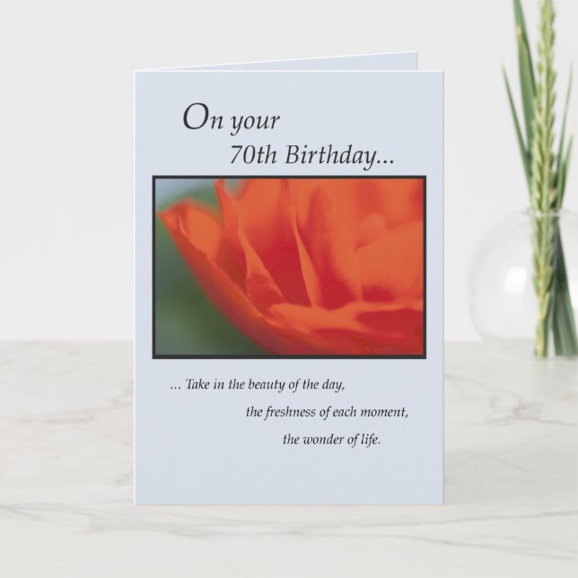 70th Birthday Flower Card (Front)