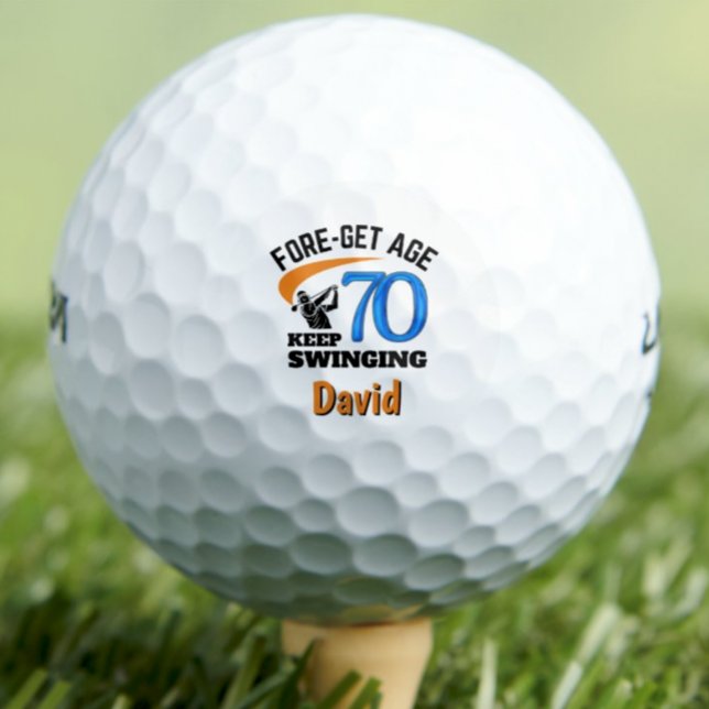 70th Birthday For Brother, 70 Years Cool Blue Gift Golf Balls (Creator Uploaded)