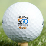 70th Birthday For Husband – 70 Years Classy Gift Golf Balls<br><div class="desc">Celebrate your husband’s 70th birthday with a gift that’s both personal and stylish. This blue “Fore-get Age,  Keep Swinging” golf ball is perfect for his next tee time,  a birthday golf trip,  or as a keepsake of the many great games you’ve shared together. Enjoy!</div>