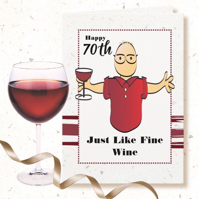 70th Birthday for Man Funny Cartoon               Card (Creator Uploaded)