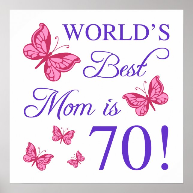 70th Birthday For Mum Poster (Front)