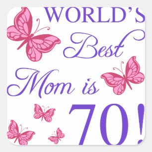 70th Birthday For Mum Square Sticker