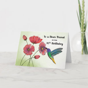 70th Birthday Friend Religious Blessed Flowers Card