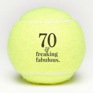 70th Birthday Funny & Fab Custom Age Motivational Tennis Balls