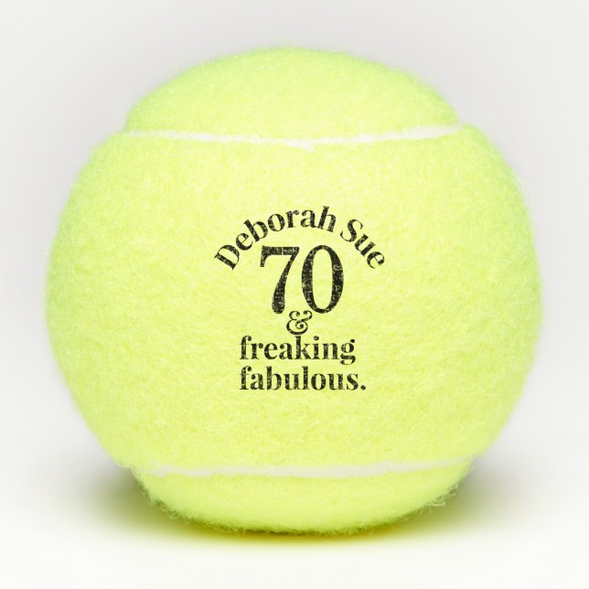 70th Birthday Funny Fabulous Personalised Tennis Balls (Front)