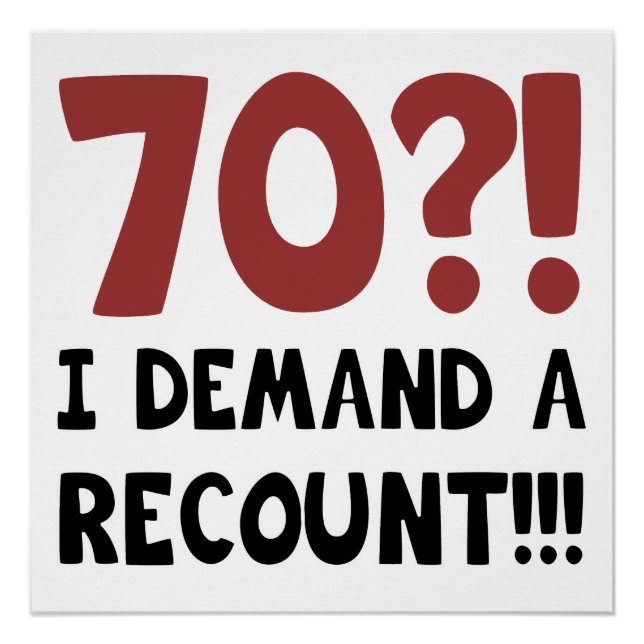 70th Birthday Gag Gift Poster (Front)