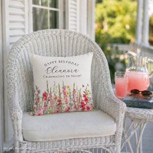 70th Birthday Gift August Birth Flower Custom Cushion