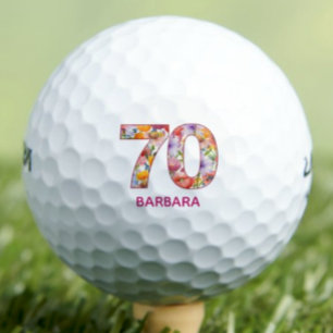 70th Birthday Gift Floral Number - 70 Years Sports Golf Balls