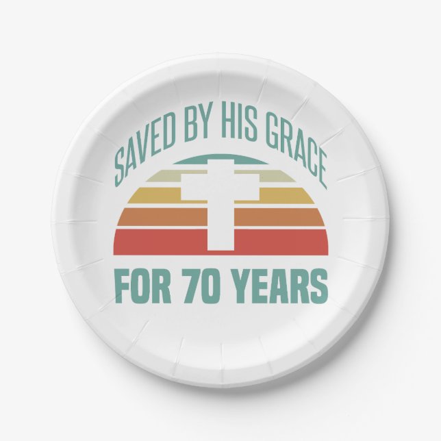 70th Birthday Gift For Christians Paper Plate (Front)