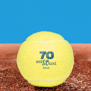 70th Birthday Gift For Him - Cool Blue Custom Tennis Balls