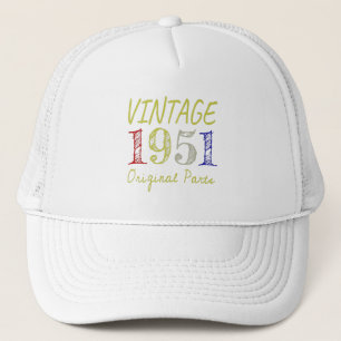 70th Birthday Gift Vintage 1951 Original Parts Trucker Hat