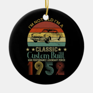 70th Birthday Gifts for Men Dad Retro Vintage Ceramic Tree Decoration