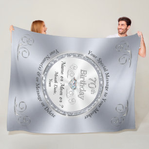 70th Birthday Gifts for Women, Mother, Wife, Mum Fleece Blanket