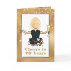 70th Birthday Glamourous Sparkle Female Cartoon