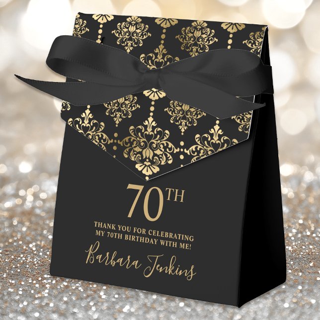 70th Birthday Gold Elegant Thank You  Favour Box (Creator Uploaded)