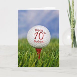 70th Birthday Golf Ball Card