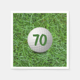 70th Birthday Golf Ball on Grass  Napkins