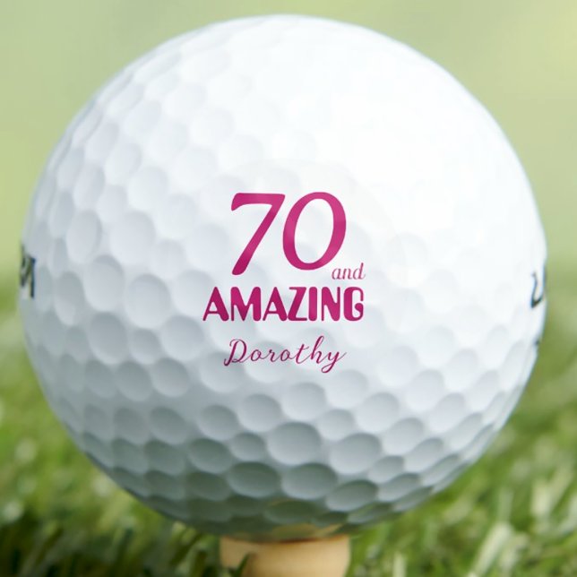 70th birthday golf balls custom name 70 years gift (Creator Uploaded)