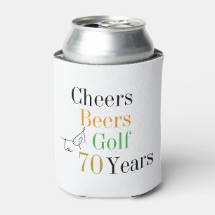 70th Birthday Golf Cheers Beers Party Can Cooler