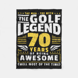 70th Birthday Golf Player 70 Years Old Golfer Fleece Blanket