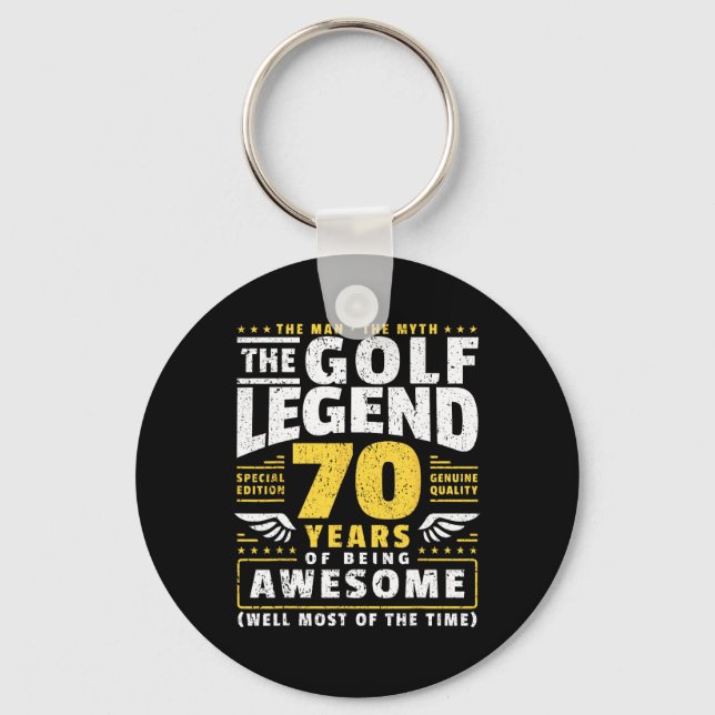 70th Birthday Golf Player 70 Years Old Golfer  Key Ring (Front)