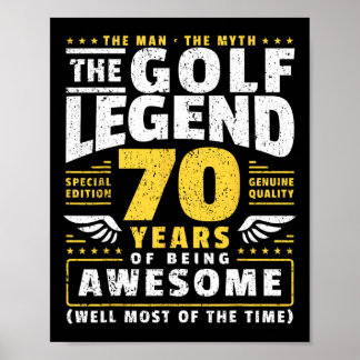 70th Birthday Golf Player 70 Years Old Golfer  Poster