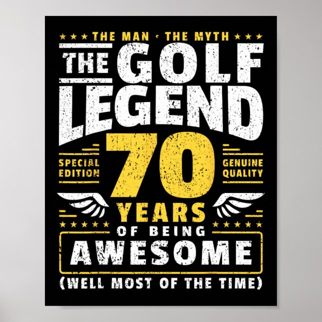 70th Birthday Golf Player 70 Years Old Golfer  Poster (Front)