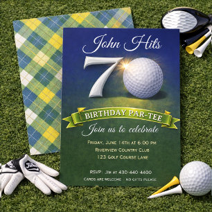 70th Birthday Golf Theme Invitation