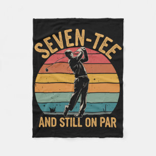 70th Birthday Golfer Humour Golf Pun Seven-tee Gol Fleece Blanket