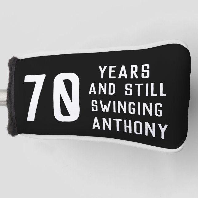 70th Birthday Golfer Seventy Dad Golfer Golf Golf Head Cover (Front)