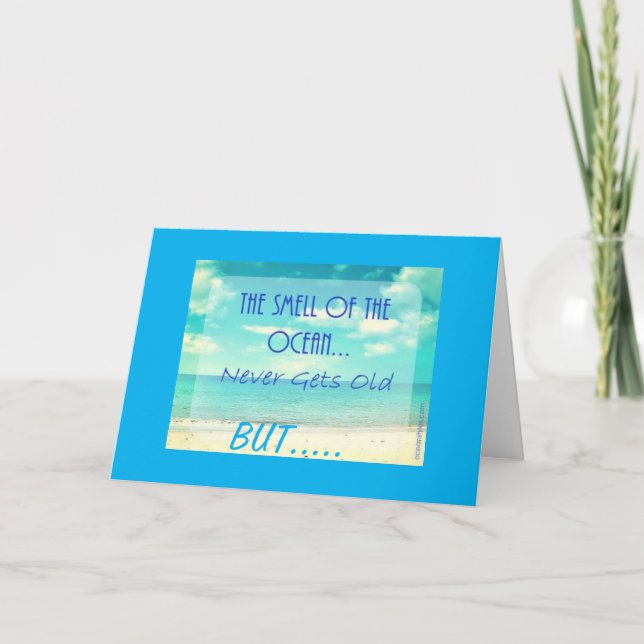 *70th BIRTHDAY* HUMOR FOR THE "BEACH LOVER" Card (Front)
