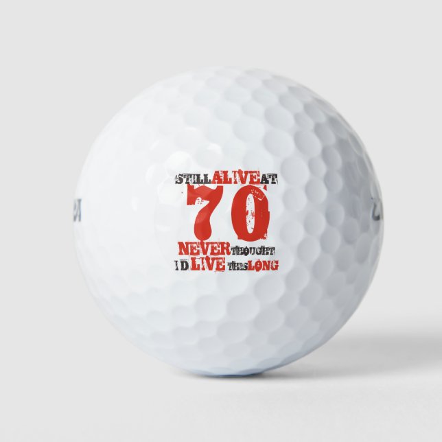 70th Birthday Humour Attitude Golf Balls (Front)