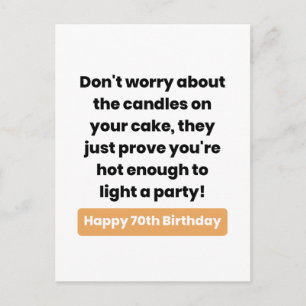 70th Birthday Humour Card