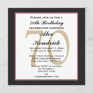 70th Birthday Invitation